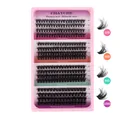 Individual cluster eyelash kit with 50D to 100D volume in 10-16mm lengths - Diy-set-507 [fluffy 50+60+80+100d] 296 Clusters