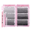 Professional pink DIY individual lash cluster kit with tweezers and bond seal glue - 10D-50D Density Spec - With Pink 3-Piece Tool Set (DIY-JMS-106)