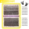 DIY cluster lash extensions set featuring 8mm to 18mm mixed lengths for dense fluffy volume - Basic Lashes (DIY-SET-509)