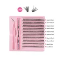 30D DIY Einzelwimpern Set mit rosa Pinzette und doppelseitigem Wimpernkleber Versiegelung - 30D Cluster-Wimpern (DIY-SET-351)