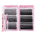 DIY eyelash extension kit with 30D-100D volume lashes, bond, seal, and pink tweezers - 30D-100D Density Spec - With Pink 3-Piece Tool Set (DIY-JMS-109)