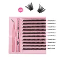 Kit de pestañas postizas 8-16mm con pinzas rosas y pegamento doble bond y seal - Pestañas en Racimo 100D (DIY-SET-356)