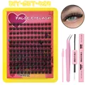 DIY cluster eyelash extension kit with tweezers, brush and dual-end lash bond and seal - Comprehensive Lash Extension Kit (DIY-SET-525)