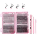 Comprehensive DIY eyelash extension kit with 10D-40D clusters, bond & seal, and pink tools - Eyelashes With Glue And Tools (DIY-JMS-123)