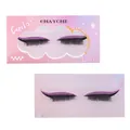 Purple glitter eyeliner with thick black false eyelashes set on original brand card - Purple (YY-36)