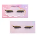 Self-adhesive false eyelashes with golden glitter eyeliner stickers in purple packaging - Gold (YY-37)