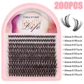 Kit extension ciglia singole con 200 ciuffi in lunghezze da 10mm a 18mm per fai-da-te - 200 Ciuffi Misti (10-18mm) (DIY-SET-528)