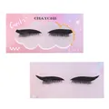 Self-adhesive black false eyelashes with glitter eyeliner stickers in purple box - Black (YY-38)