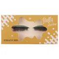 Fluffy curling false eyelashes with green glitter eyeliner effect in yellow box - Green Glitter Style (YY-43)