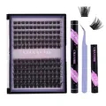 Σετ βλεφαρίδων DIY 8-16mm C curl με κόλλα, σφραγιστικό, αφαιρετικό και τσιμπιδάκι - Βλεφαρίδες Bond Seal Remover Και Τσιμπιδάκι Κιτ (DIY-SET-550)