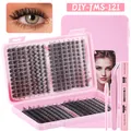 Kit d'extension de faux cils DIY avec colle, scellant, pince et cils mixtes de 10-16mm - Kit Outils Rose (DIY-JMS-121)