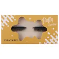 Glitter silver eyeliner false eyelashes in a yellow CMAYOME fluffy curling box - Silver Glitter Style (YY-44)