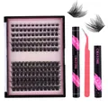 Kit de extensión de pestañas DIY con grupos 8-16mm, adhesivo y sellado, pinza y removedor - Bandeja de Pestañas Con Sellador de Unión Pinzas Removedor (DIY-SET-557)