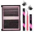 Kit de extensión de pestañas DIY con grupos 8-16mm, pegamento, pinzas y removedor - Bandeja de Pestañas Con Sellador de Unión Pinzas Removedor (DIY-SET-559)