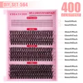 DIY Lash Extension Kit with 400 clusters ranging from 5mm to 16mm in natural black - Multiple Clusters Eyelash Box (DIY-SET-564)