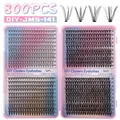 800 clusters of DIY segmented false eyelashes set with 9-16mm length in pink case - Natural Dense Large Capacity Eyelashes / DIY-JMS-141 (10D+20D+30D+40D)