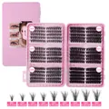 D-Curl DIY cluster eyelash extensions set in pink box with various densities 30D-100D - DIY-JMS-139 (Without Tools)