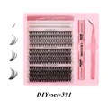 320 Büschel DIY Wimpernverlängerung Set mit Kleber und Pinzette von 5mm bis 16mm - Gemischter Stil 5-16mm (DIY-SET-591)