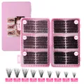 Pink cluster lashes set with DD curl 8-16mm length 30D to 100D density options - DIY-JMS-140 (Without Tools)