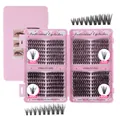 Pink kit of individual cluster eyelashes in 30D and 40D densities for natural volume - Density 30D and 40D Styles (DIY-JMS-144)