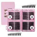 504 clusters DIY eyelash extension kit with 50D and 60D individual lashes in pink case - Density 50D and 60D Styles (DIY-JMS-145)