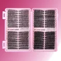 Extension de cils en grappe DIY 10-16mm en boîte rose avec courbure type D - Style 155 (Sans Outils)