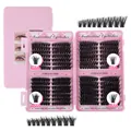 Einzelwimpern-Set in rosa Box mit 80D und 100D Volumen-Cluster für Augen-Make-up - Dichte 80D und 100D Stile (DIY-JMS-146)