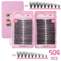504pcs DIY cluster lashes mix 8-16mm in 30D and 40D D-curl for natural thick look - 30D 40D Density Style