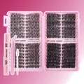 Kit d'extension de faux cils DIY 10-16mm avec faux cils noirs et outils roses fournis - Style 155 Avec Colle Rose Pince Et Pinceau