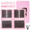 608PCS D-curl individual cluster lashes set 10-18mm in pink large capacity case - Diy-jms-184 [50d+60d] 608 Clusters