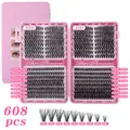 608pcs 30D and 40D cluster lash extension set in pink box with mixed 8-16mm lengths - Diy-jms-158 [30d+40d] 608 Clusters