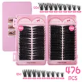 DIY cluster lashes set in pink box with 476 pieces including 80D and 100D density options - 80D 100D Density Style