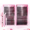 Kit d'extension de cils individuels avec colle et pince en style noir naturel - Kit Diy Jms-164+ Rose [colle + Pince À Épiler + Petit Pinceau]