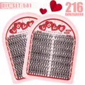Thick and fluffy DIY cluster eyelashes set with 216 clusters in pink packaging - DIY-SET-581
