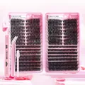 Kit d'extension de cils 30D+40D avec pince rose et colle double embout bond seal - Kit Diy Jms-165+ Rose [colle + Pince À Épiler + Petit Pinceau]