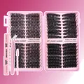 Kit d'extension de cils DIY avec segments 10-16mm, colle, pince à épiler et brosse - Style 156 Avec Colle Rose Pince Et Pinceau