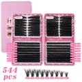 DIY 544pcs cluster lash kit with 80D and 100D volume lashes in various lengths - Diy-jms-160 [80d+100d] 544 Clusters