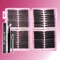 Kit d'extension de cils DIY 10-16mm avec colle, scellant, pince et brosse - Style 156 Avec Colle Noire Pince Et Pinceau