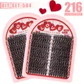 DIY eyelash extension kit with 216 thick fluffy black fiber clusters in pink trays - Style 4-No Tools (DIY-SET-584)