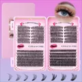 DIY cluster eyelash extension set with multiple lengths in a pink branded storage case - 177 Style (No Tools)