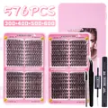 DIY cluster eyelash extension kit with 576pcs segmented lashes and professional tools - DIY-JMS-169 Style (Black Tools Kit)
