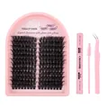 DIY eyelash extension kit with 216 clusters, pink bond and seal glue, brush and tweezers - Lashes & Glue Tool Set (DIY-SET-579)