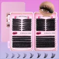 Pink boxed DIY individual lash extensions in C curl with natural thick volume clusters - 179 Style (No Tools)