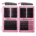 DIY cluster lashes set in 80D and 100D density with lengths from 10mm to 16mm - 80D/100D Mixed Density (No Tools)