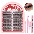 216 Clusters lash extension kit with bond, seal, tweezers and brush for natural dense look - DIY-SET-581 With Glue Tool Kit