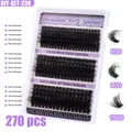 270 DIY Wimpern-Cluster Set mit 60D 80D 100D Mix und natürlichem Schwung für Verlängerung - Russisch 60D+80D+100D Gemischt Acryl Box