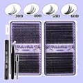 Kit extension ciglia individuali con cluster 30D-60D e colla a doppia estremità bond e seal - Diy-jms-196 (attrezzi Neri)