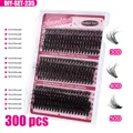 300er DIY Cluster Wimpern Set mit 30D/40D/50D Russischer D-Curl von 10-18mm Länge - Russisch 30D+40D+50D Gemischt Acryl Box