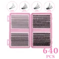 Kit de 640 pestañas postizas individuales DIY, volumen 10D-40D y longitudes de 10-18mm - Diy-jms-205