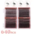 640 Stück DIY Einzelwimpern Set mit 30D bis 60D Volumen in 8-16mm Längenmischung - 30D-60D Gemischte Wimpern (Kein Werkzeug)